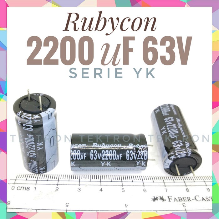 Rubycon 2200uF 63V YK series original asli