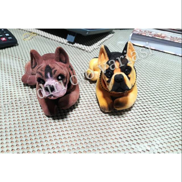 Boneka dashboard mobil boneka goyang boneka murah motif anjing buldog