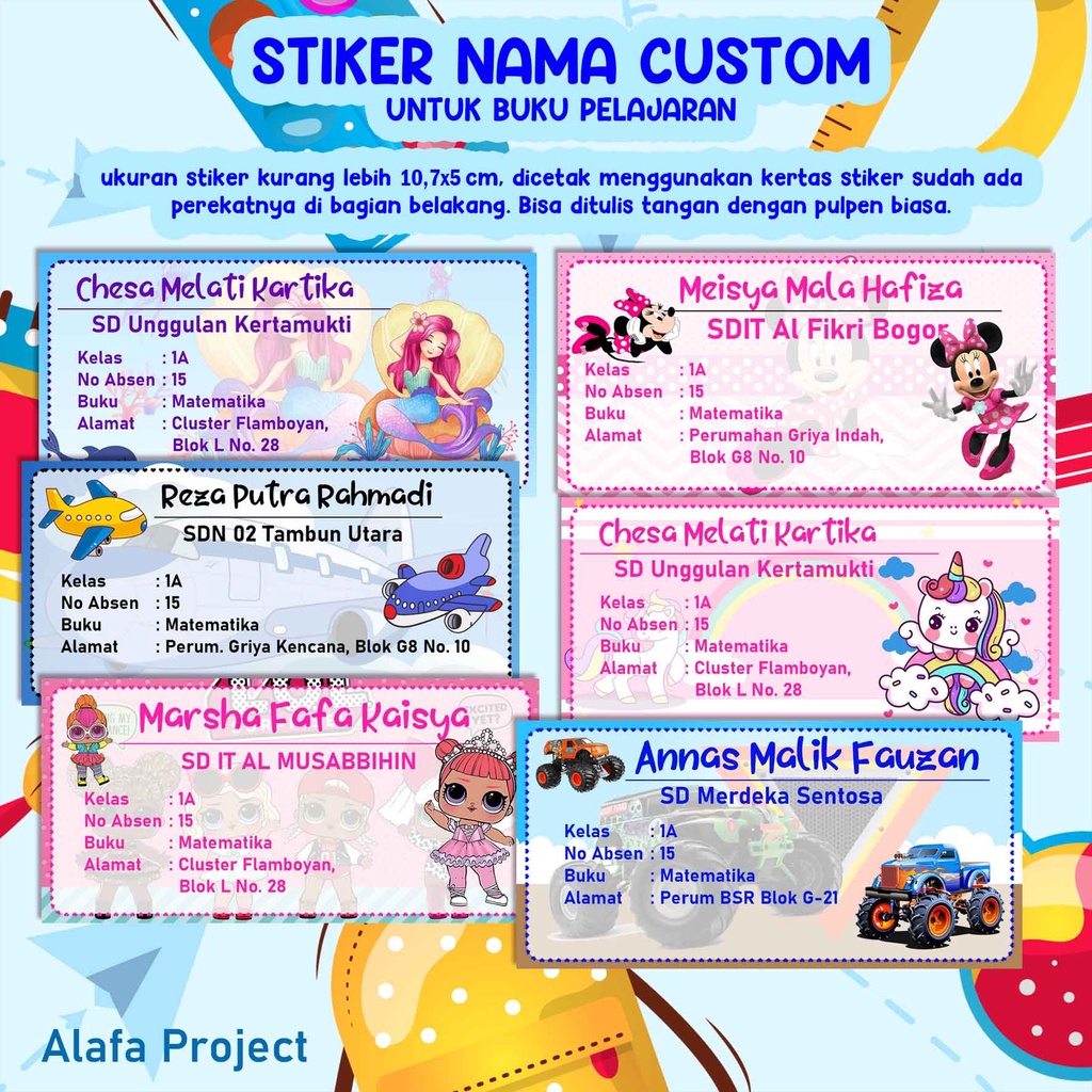 

AlafaProject Stiker Nama Sekolah untuk Buku Tulis