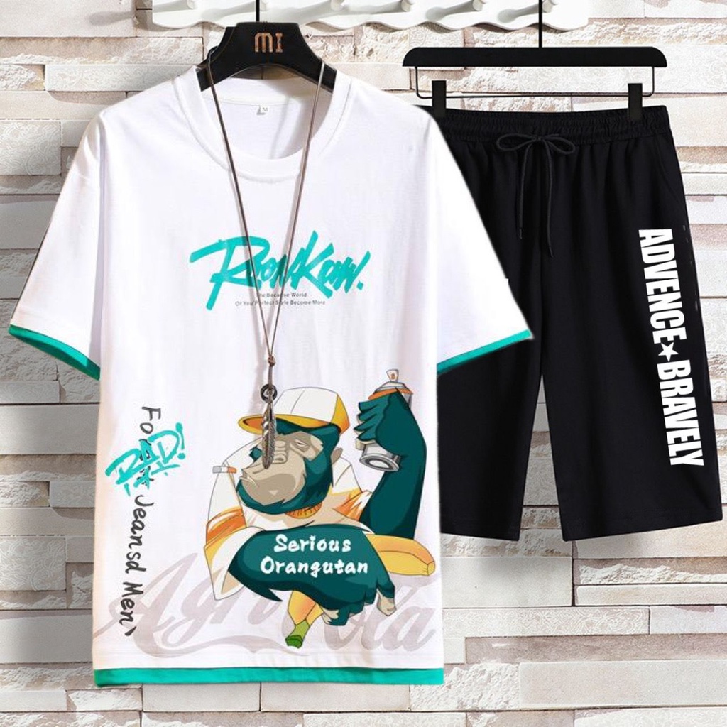 COD/ARPIOSSHOP - STELAN RONKOW - SETELAN PRIA SATU SET ( KAOS + CELPEN )