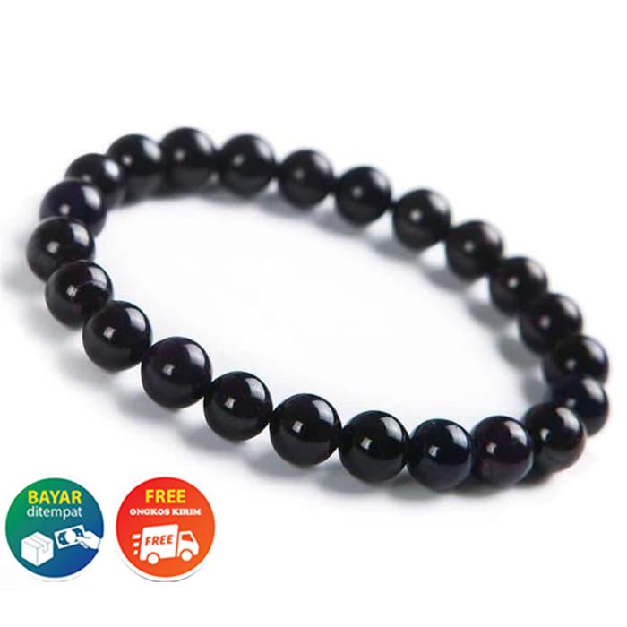 [Bayar di Tempat] Gelang Pria Batu Giok Hitam Asli Original Garansi Natural