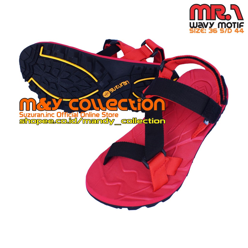 SUZURAN Sandal Edge X Red Red Black