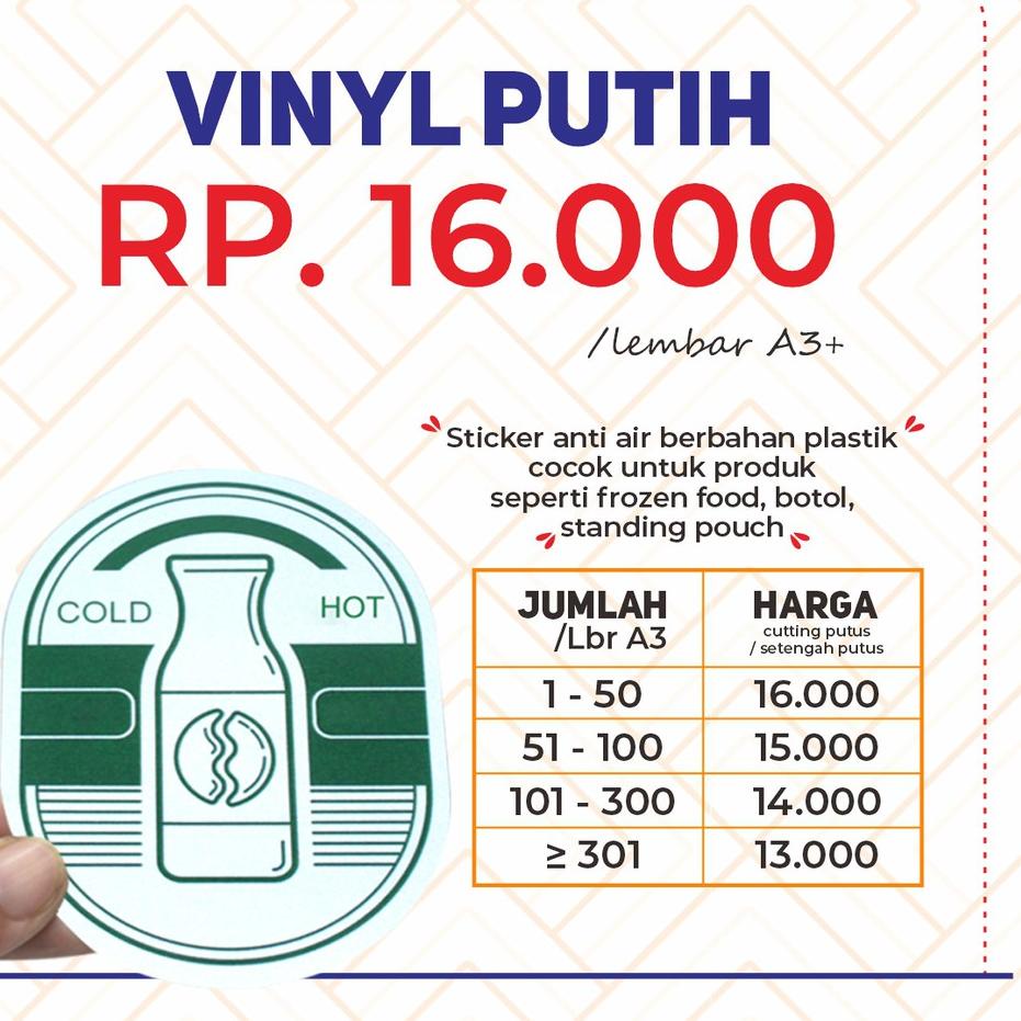 

Import Terbaik Cutting Sticker Label Vinyl Putih