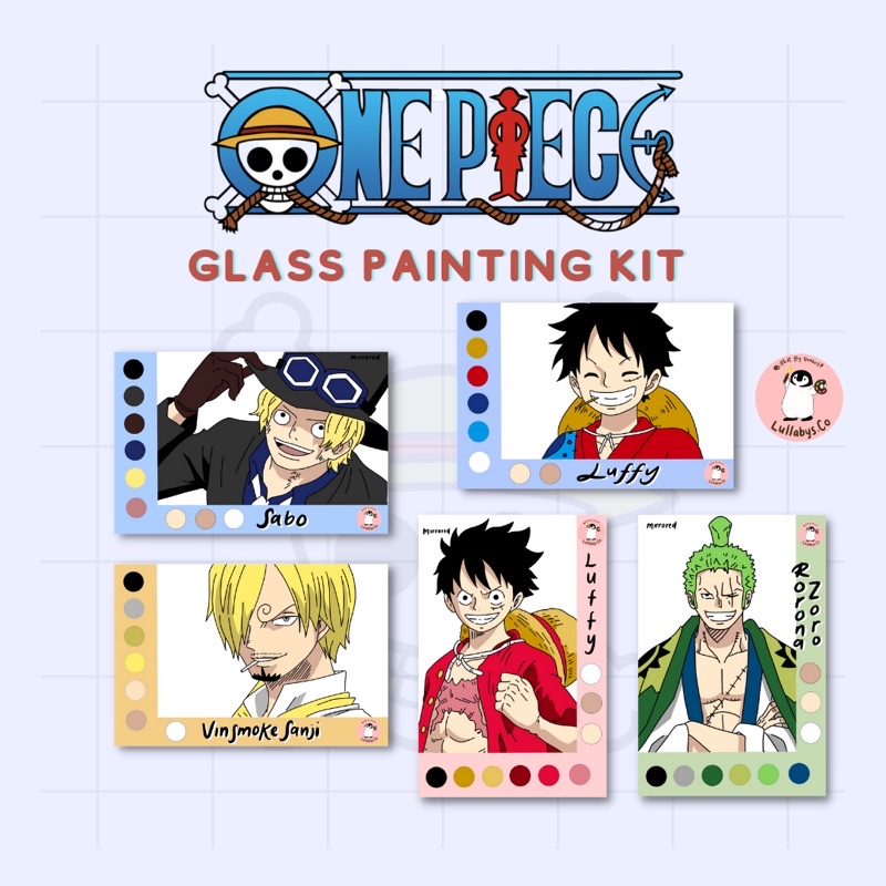 Jual One Piece Glass Painting Kit Paint By Numbers Anime Indonesia