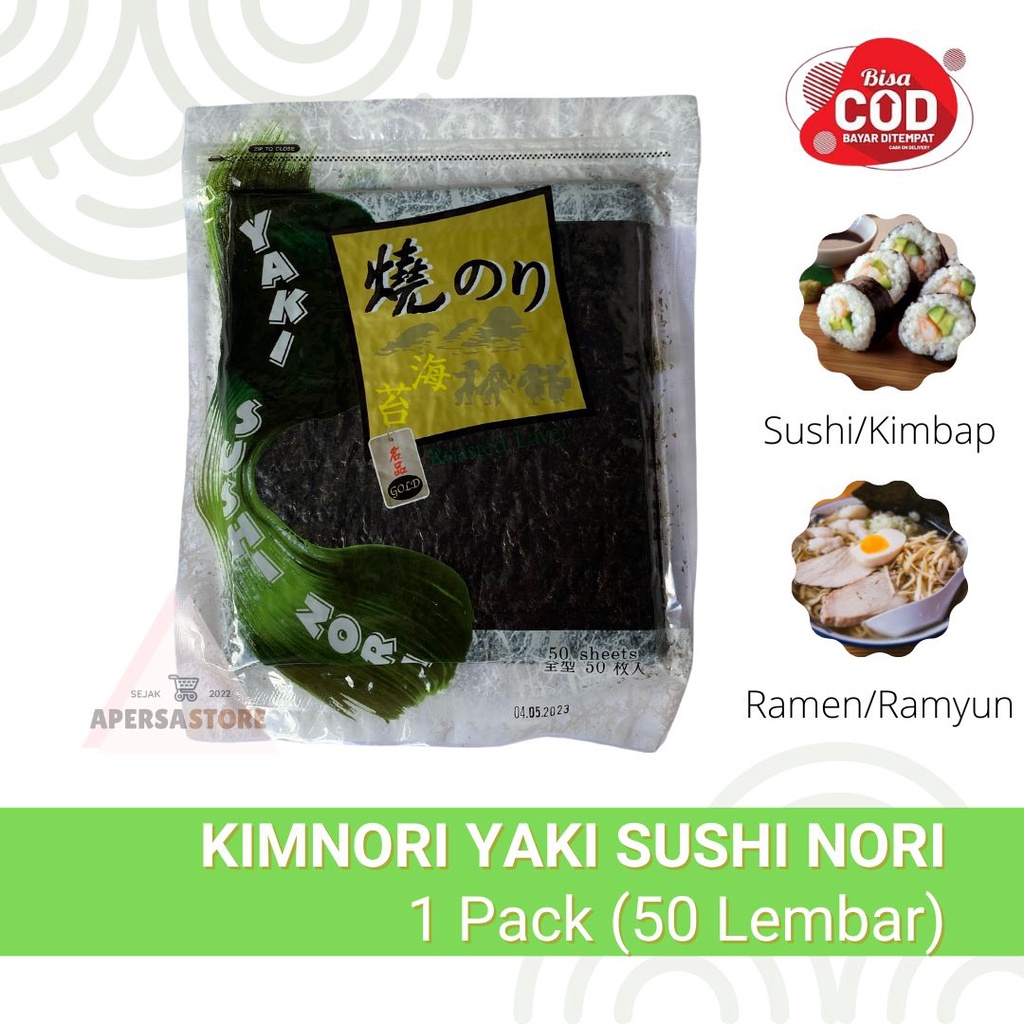 Nori Sushi 1 pack 125gr - Nori Rumput Laut isi 50 Halal- Nori untuk Sushi