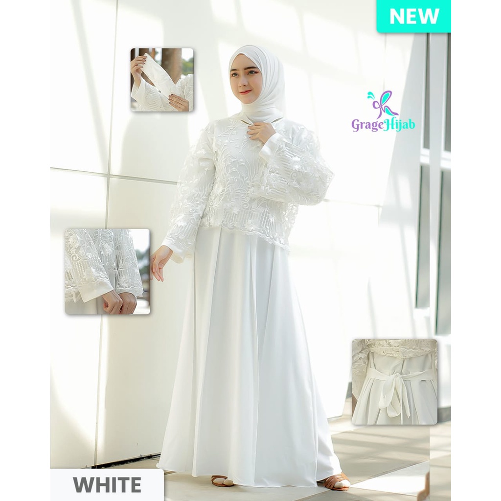 DRESS BROKAT GHAIDA Mix itycrepe premium Maxi pesta terbaru mewah simpel looks kondangan seragaman