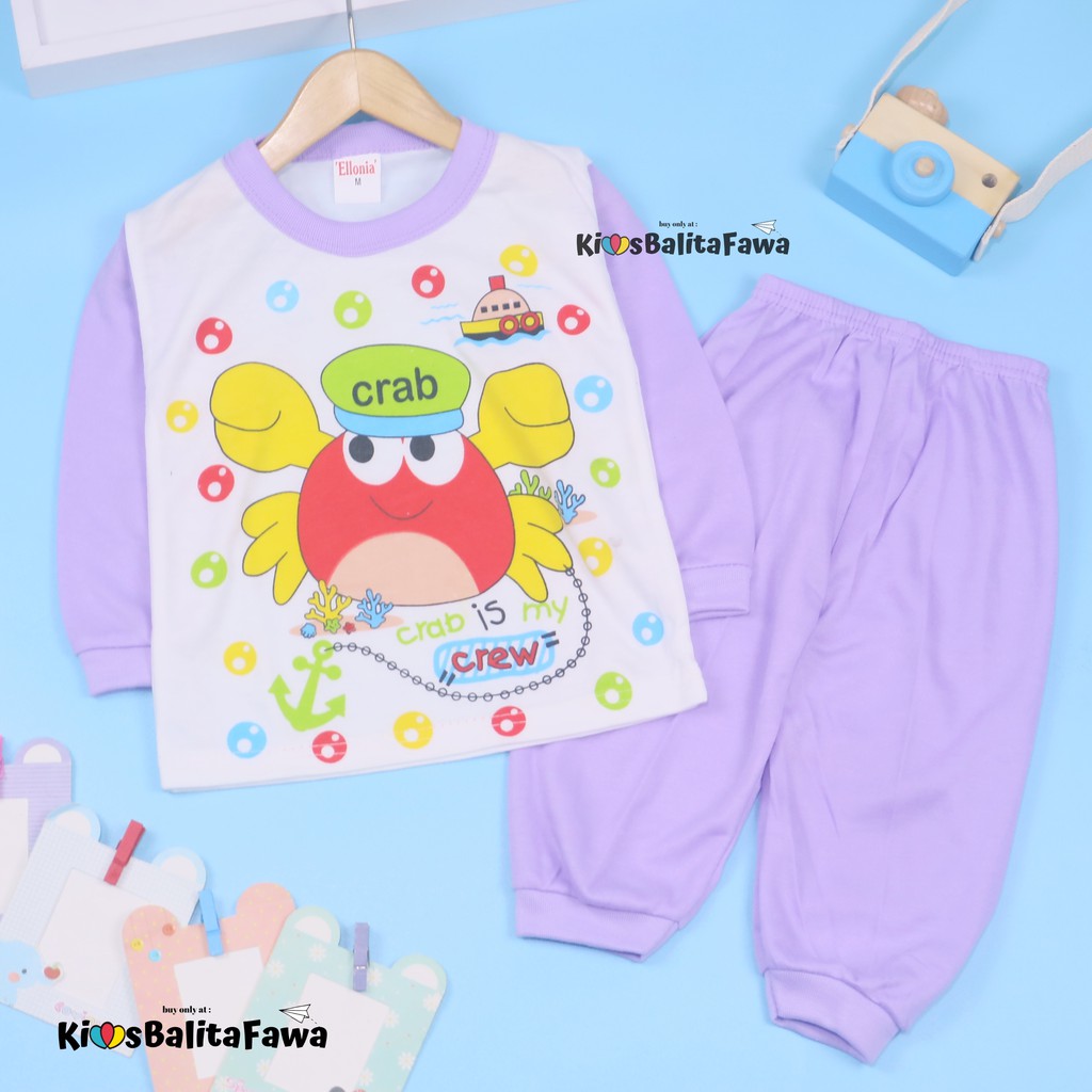 Piyama Kaos Kartun Uk. 3 Tahun / Piyama Anak Baju Tidur Babydoll Setelan Kaos Lengan Celana Panjang