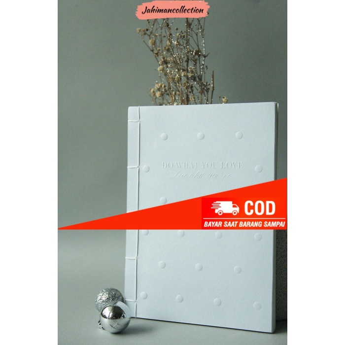 

✨ BISA COD ✨ Blue Letterpress Blank Notebook A5 Journal Diary Agenda Notes - Without Name