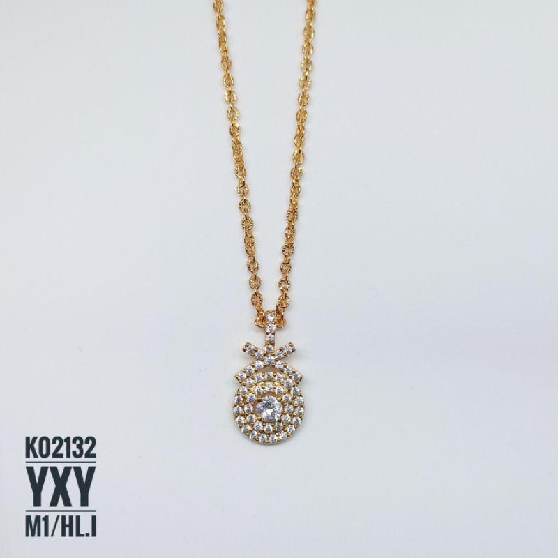 Kalung Yaxiya Pita Mewah Zircon Gold K02132