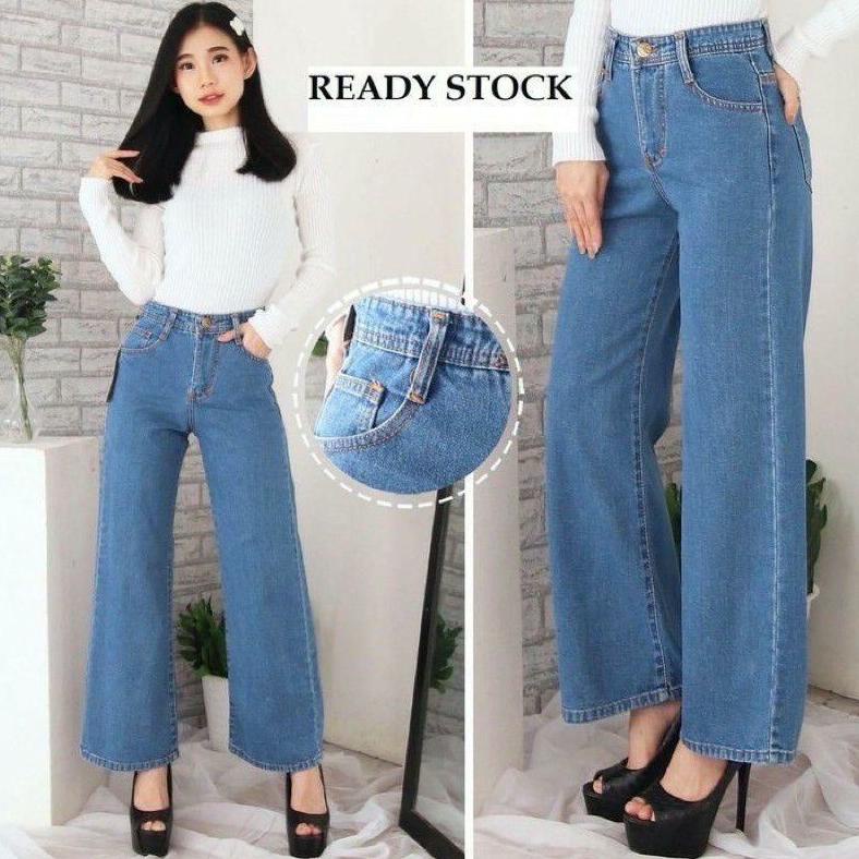 JUMBO HAIGHWAIST KULOT JEANS WANITA LOOSE BIG SIZE 31-42 // JUMBO KULOT JEANS WANITA LIPAT
