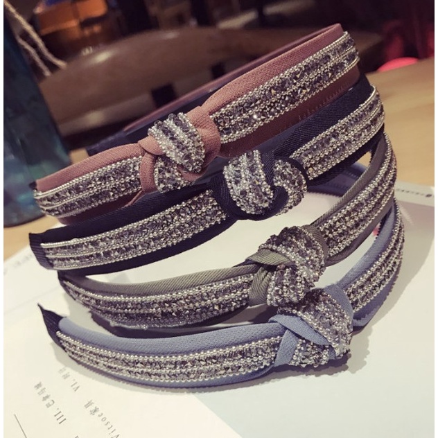 Bando Bandana Korea Wanita / Bando Pesta Tipis Berlian Gerigi Rushi