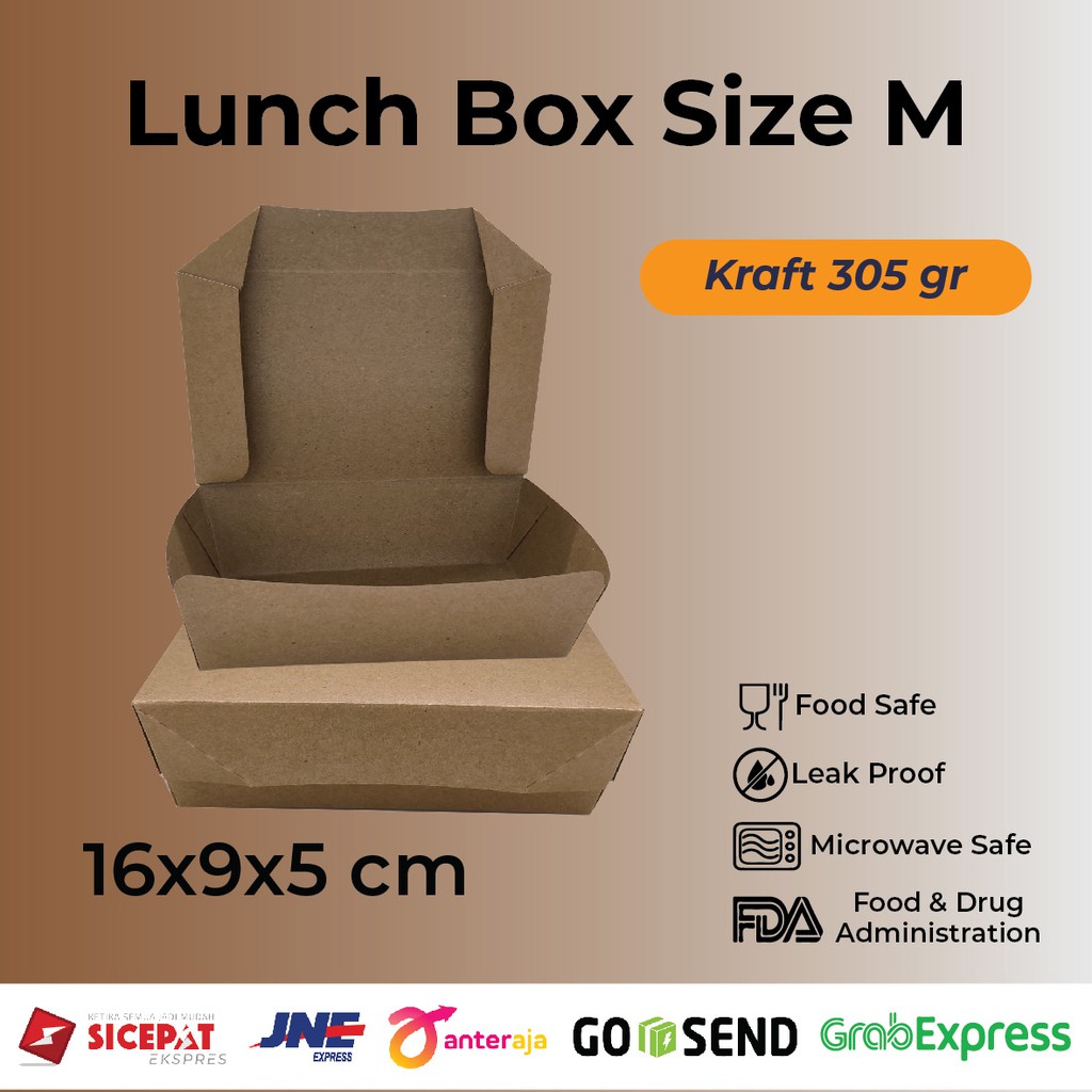 LUNCH BOX / PAPER BOX / BAHAN KRAFT (BROWN)
