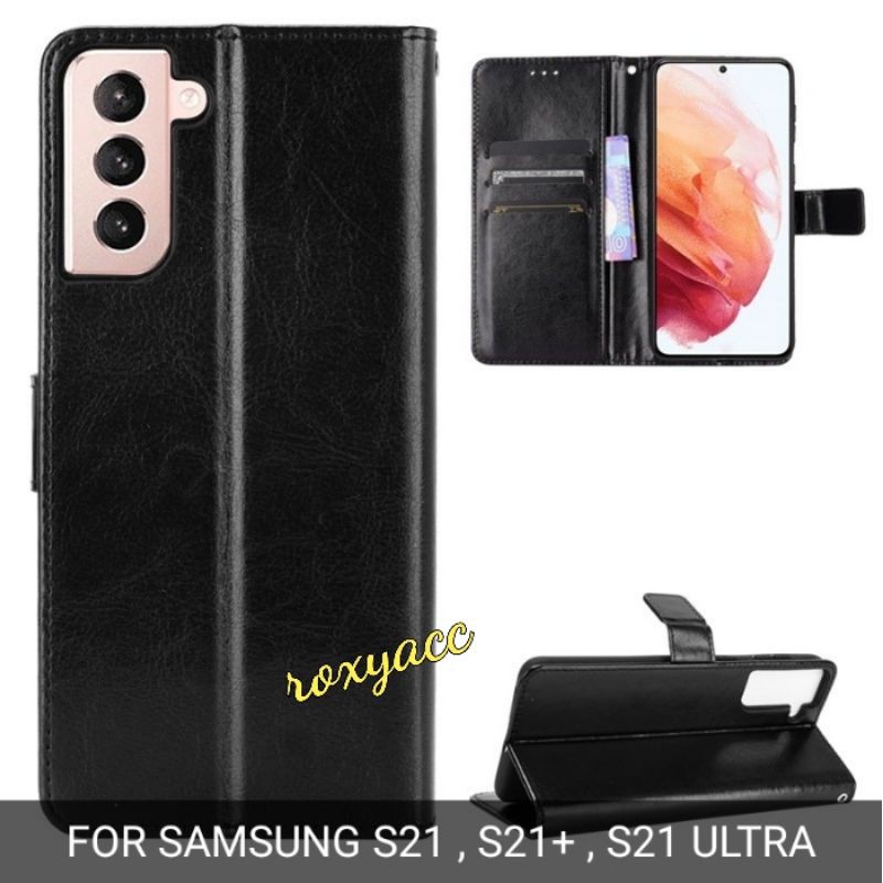 SAMSUNG S21 , S21 PLUS , S21 ULTRA FLIP CASE LEATHER KULIT MODEL DOMPET
