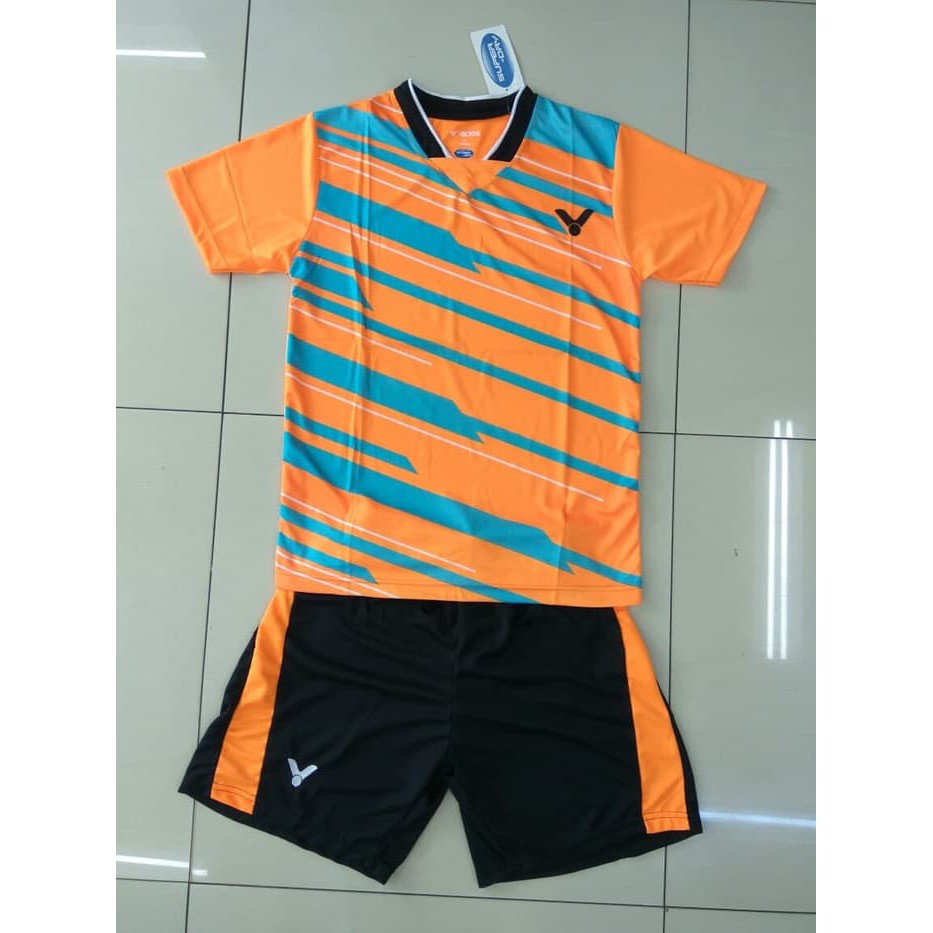 Baju kaos stelan badminton Victor V27 orenge - Size L