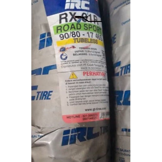ban luar irc 90/80-17 RX-01R tubeless