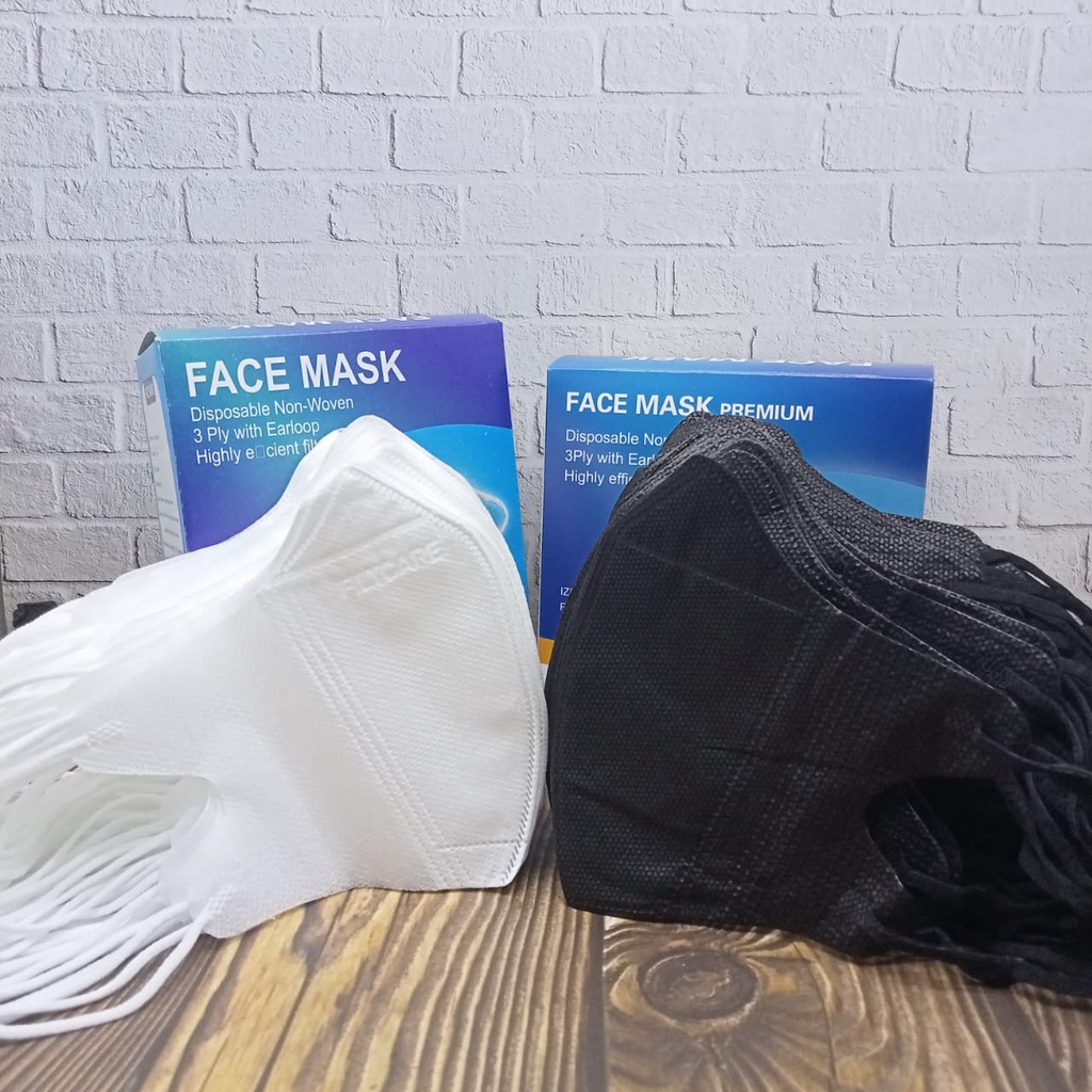 MASKER DUCKBILL FACE MASK 50 PCS NO BOX 1PACK 50 3PLY HITAM PUTIH KEMENKES RI / MASKER MURAH DUCKBILL / GROSIR MASKER MURAH JOGJA