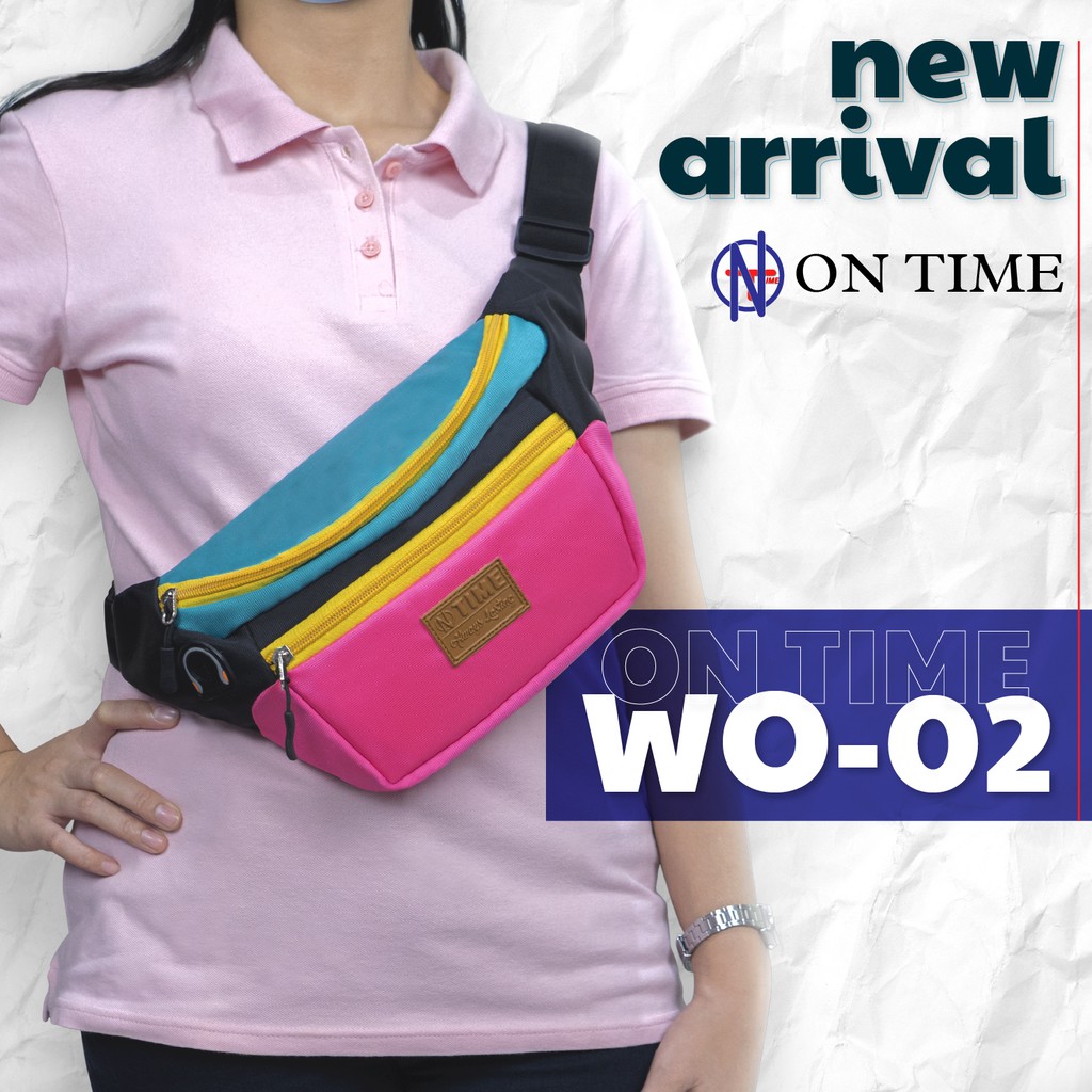 ON TIME Tas Selempang Import KREATIVO GROUP Tas Selempang Fashion wanita Tas Pinggang Kekinian Waist Bag Kekinian