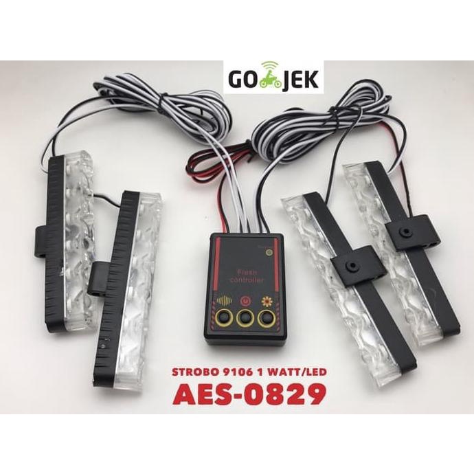 lampu led strobo gril jepit 9106 bullaes