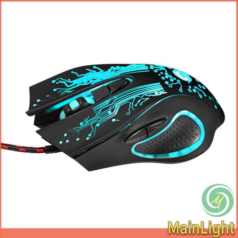 JWFY Mouse Gaming USB 3200 DPI dengan LED RGB - X9 - Hitam