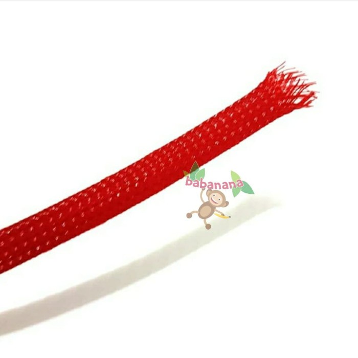 Pembungkus Kabel 6 mm Merah Cable Sleeve braided nylon