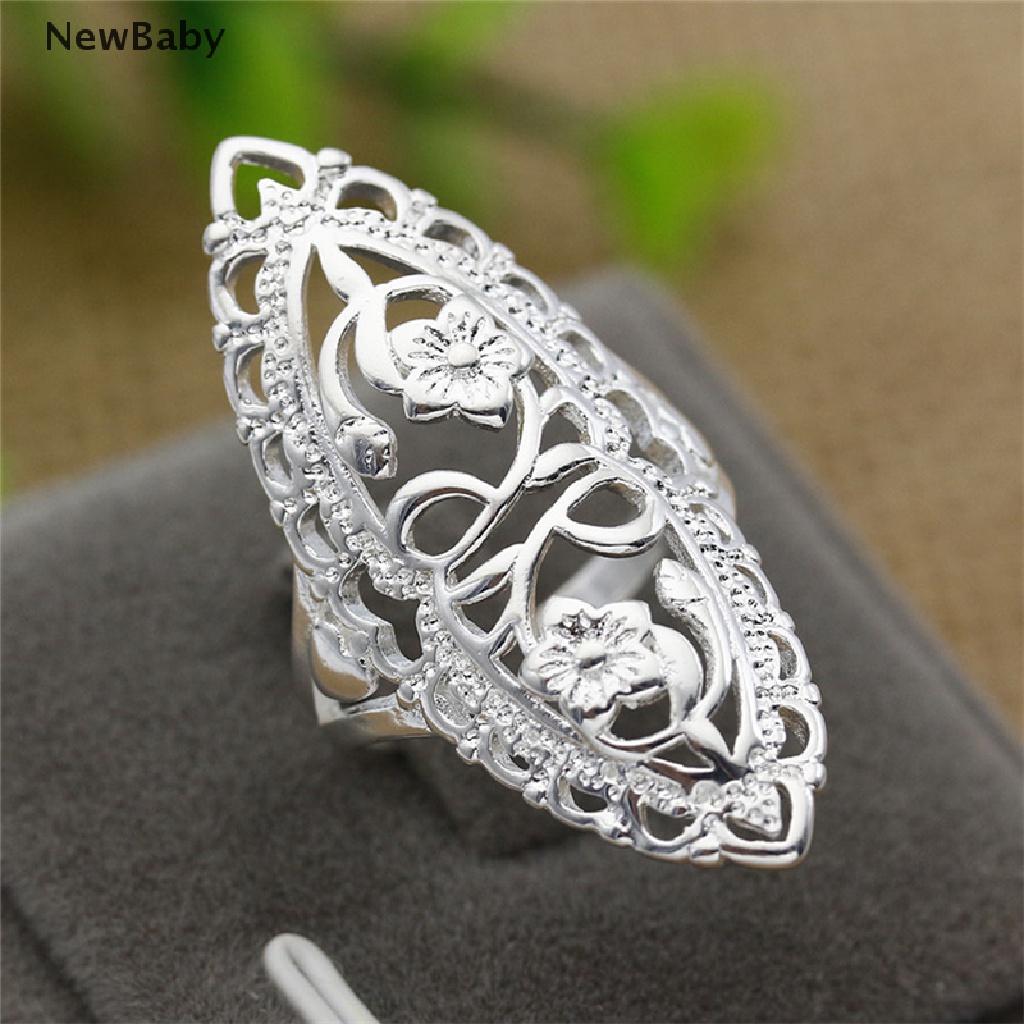 Cincin Sterling Silver 925 Model Hollow Besar Untuk Wanita