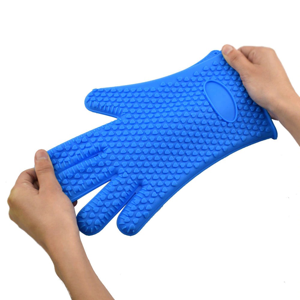 Heat Resistant Oven Gloves Baking Gloves Cooking Anti Slip Silicone Coated Lang Gloves1pair 9047