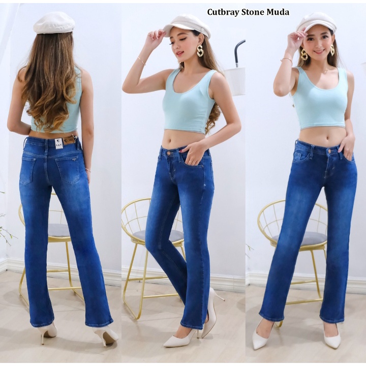 FWR - CUTBRAY SOFTJEANS WANITA / BASIC JEANS / SEMI CUTBRAY DENIM