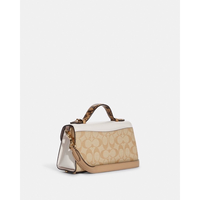 Coach Kleo Top Handle In Blocked Signature Canvas (CA427)