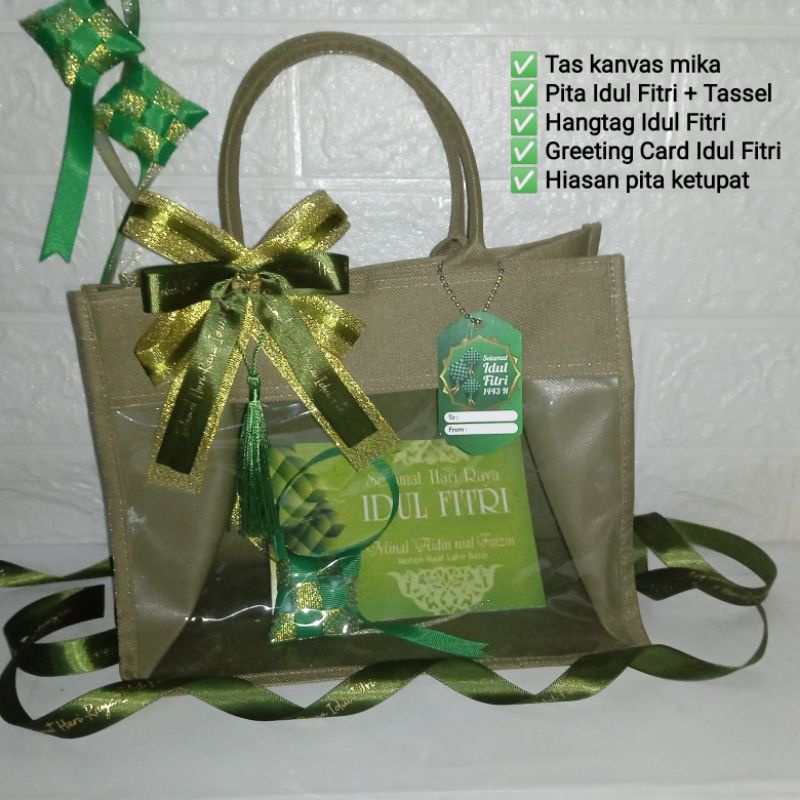 

Tas Hampers Lebaran Idul Fitri - Tas Kanvas Mika Lebaran Eid Mubarak