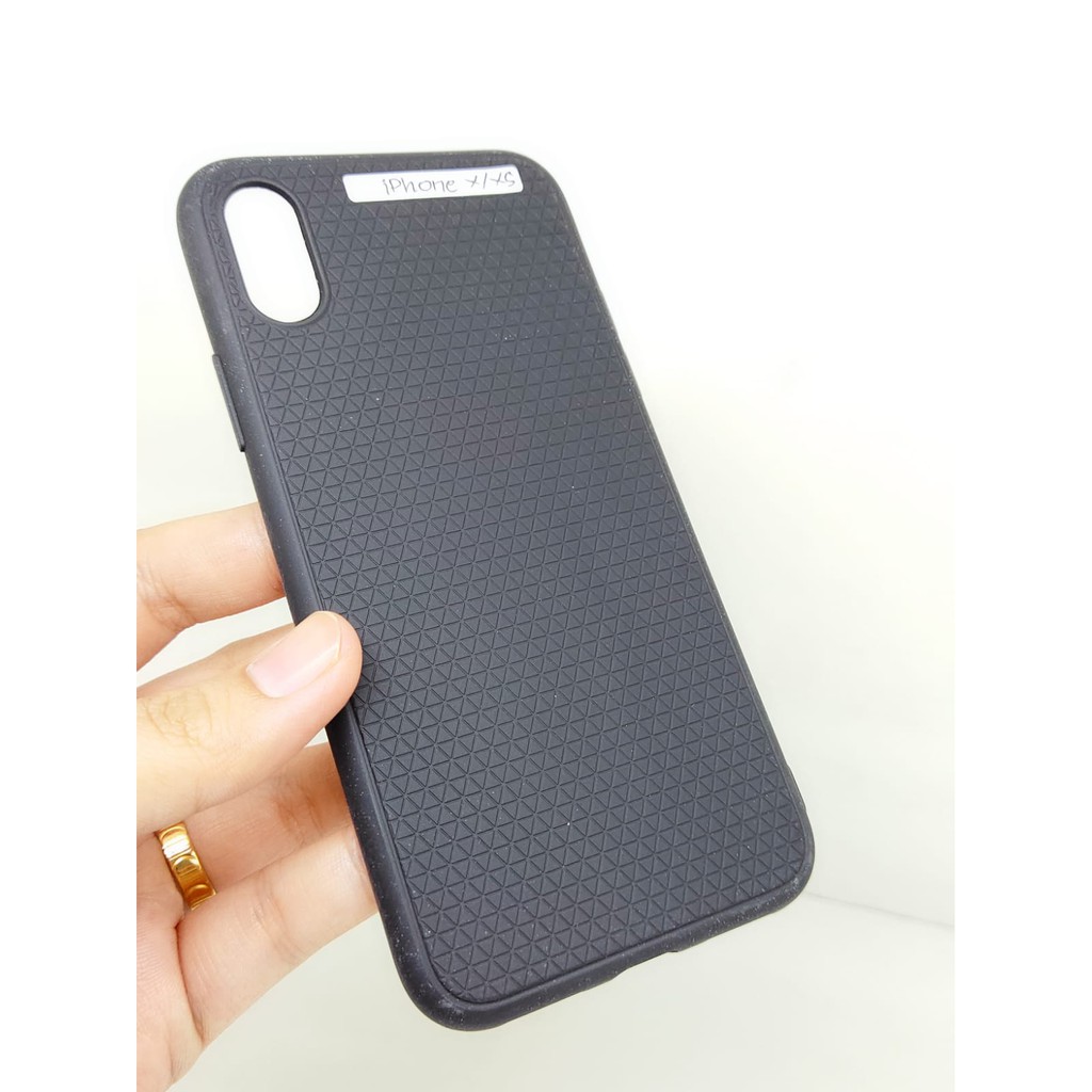 LUXURY Real Fiber iPhone X XS iPhone 7 8 with Pelindung Camera TPU Black Matte