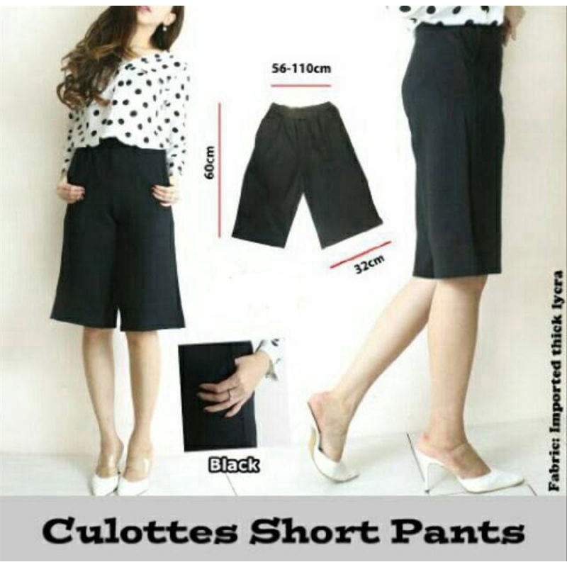 Crepe/celana kulot pendek dewasa wanita celana crepe polos