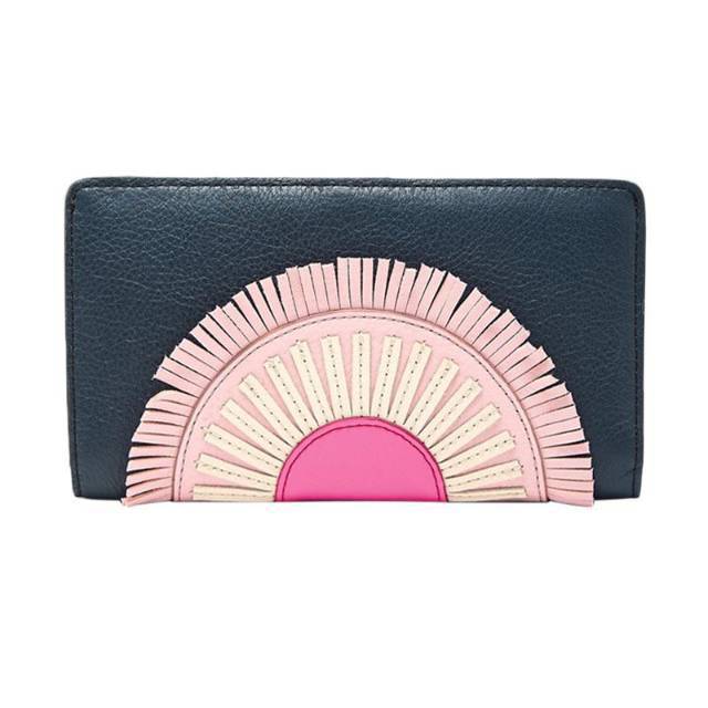Dompet Fossil Caroline RFID Bifold Midnight Mavy