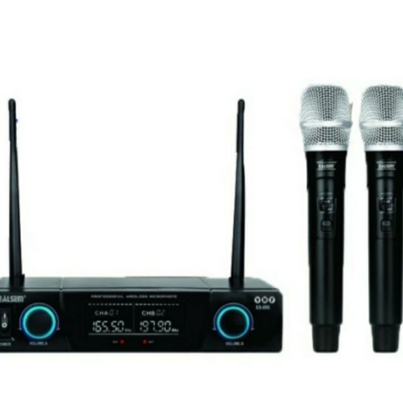 MIC WERELESS/ MICROPHON EALSEM ES855-NO SHURE TERBARU D KWALITAS BAGUS