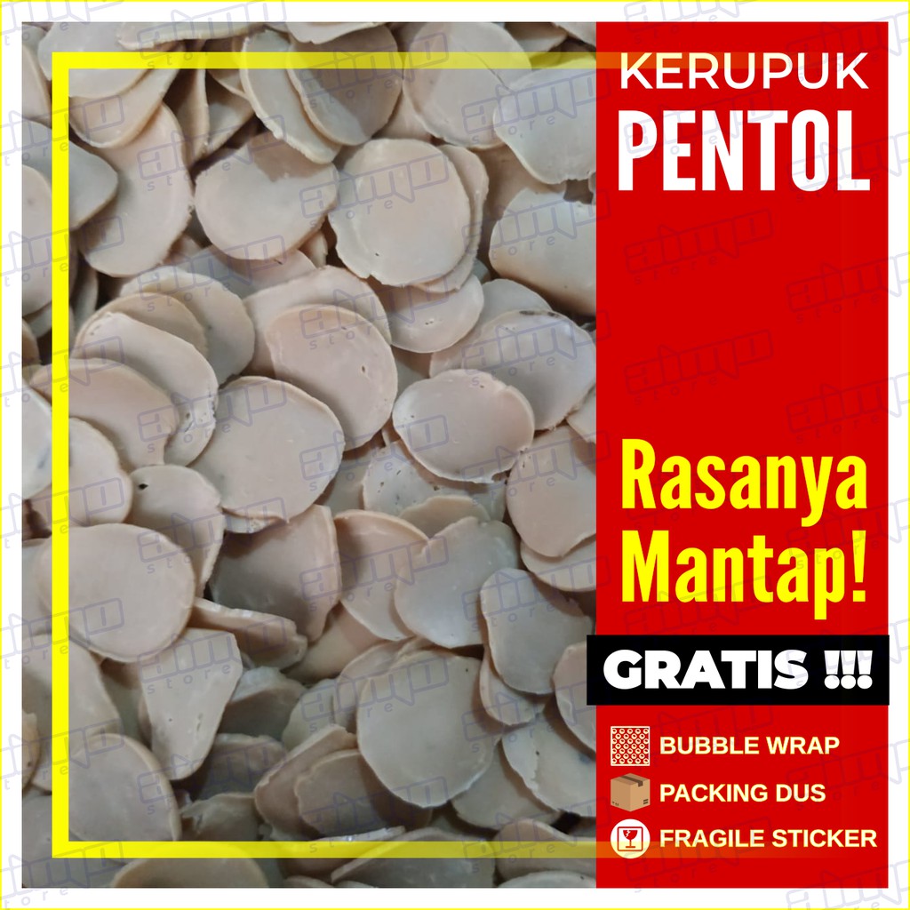 

KRUPUK PULI PENTOL Kerupuk Puli Mentah Rasa Bawang Mantap Mantul Enak Renyah Gurih Kemasan 250 gr