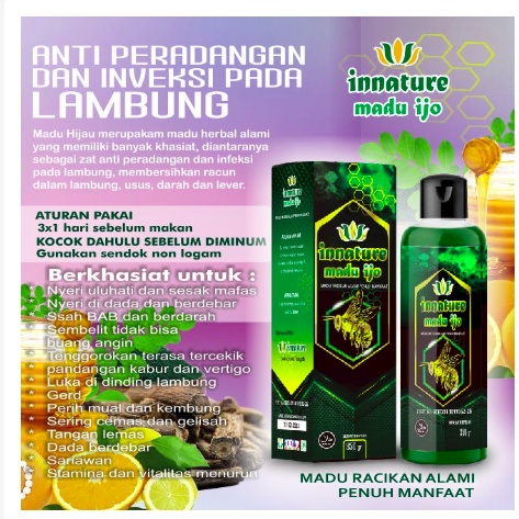 Madu Hijau Original Innature 350 Gram Madu Hijau ASLI Herbal Lambung