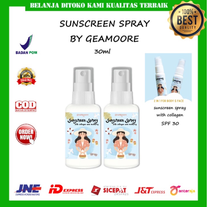 ( READY STOCK ) SUNSCREEN SPRAY / SUNSPRAY GEAMORE WITH COLLAGEN 30 ML