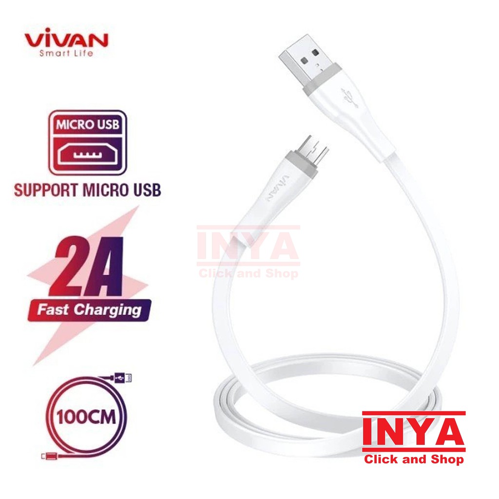 VIVAN SM100S DATA CHARGING CABLE 100cm ORIGINAL - KABEL MINI MICRO USB