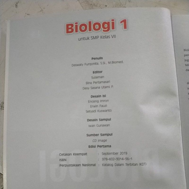 ORI buku teks biologi k13 Quadra kelas 7 edisi revisi terbaru