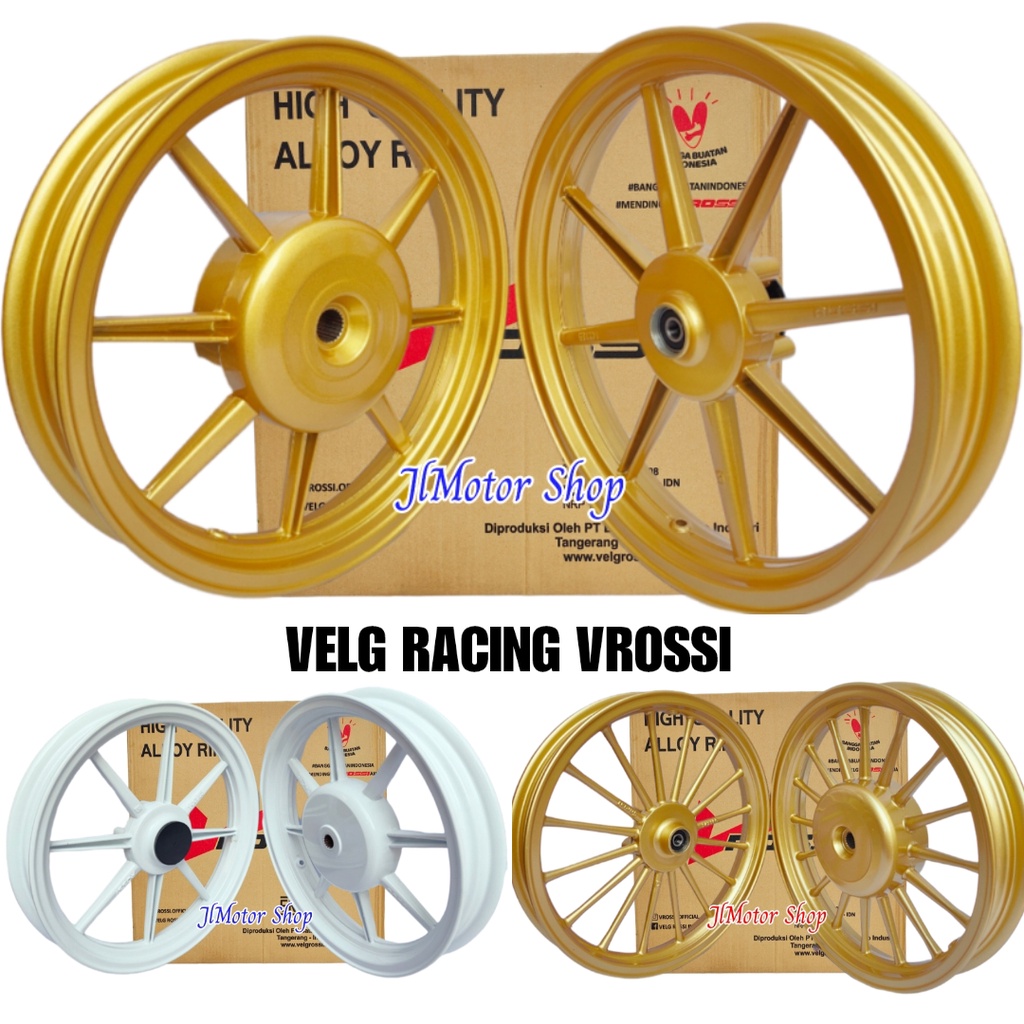 PELEK VELG RACING ROSSI MIO S M3 XEON SOUL GT FINO XRIDE 125 BEAT SCOOPY VARIO 110 125 150 160 GENIO SPACY FREEGO MIO SPORTY MIO SMILE MIO Z MIO GEAR MERK VROSSI VENOM COMET