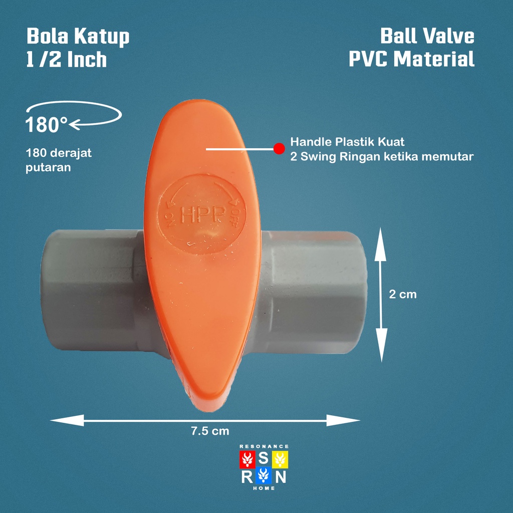 Stop Kran PVC 1/2 Inch / Bola Katup Resonance Home