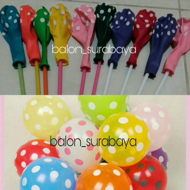 Balon Latex + Stik isi 10