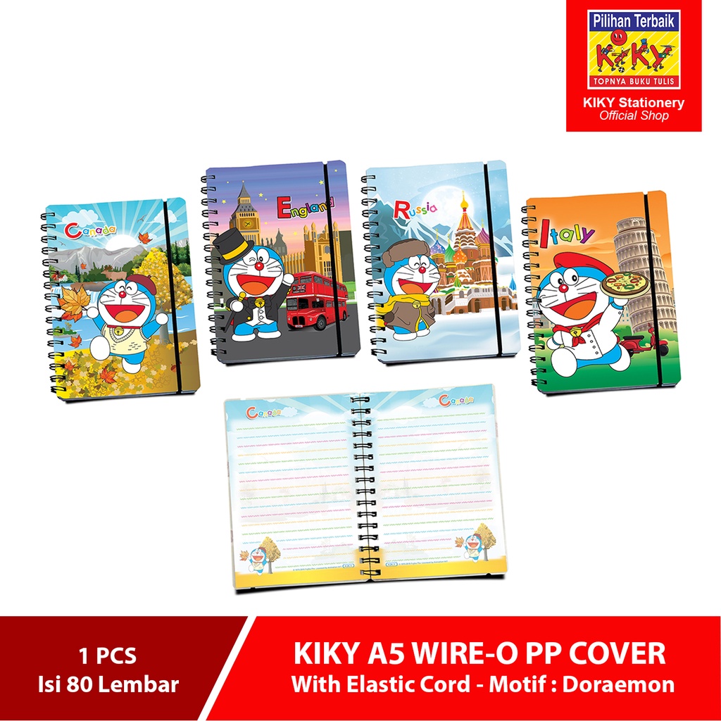 

KIKY A5 Wire-O PP Cover 80 Sheets / Buku Ring Book Cover Plastik Uk. A5 Isi 80 Lembar