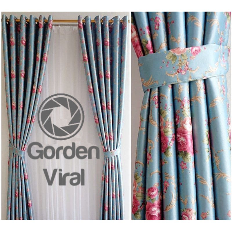 Gorden Blackout Shabby 100 x 250 - 300 cm Hordeng Jendela Pintu Tirai Minimalis