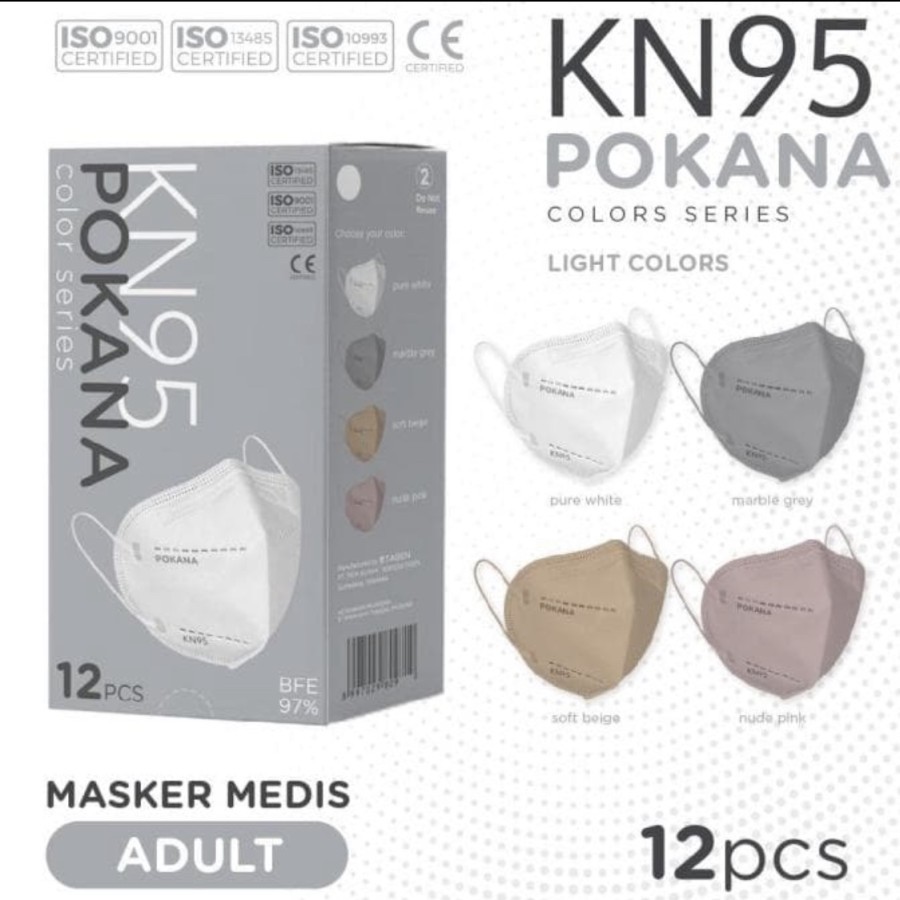 Masker Pokana KN95 6ply KN 95 isi 12 evo plusmed sensi convex duckbill-agung