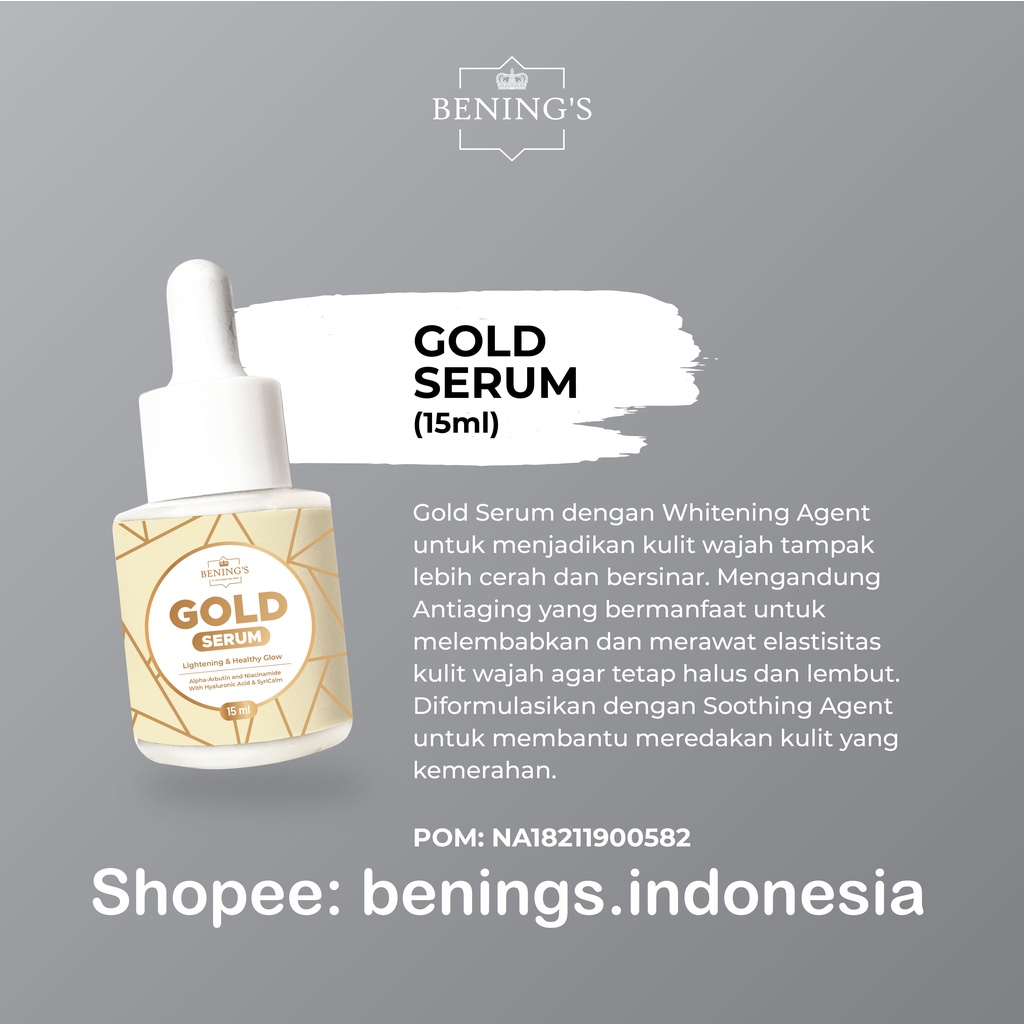 Gold Serum Benings Skincare by Dr Oky (Benings Clinic) Diamond Serum | Super Whitening Serum