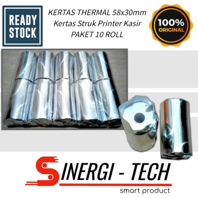 

KERTAS THERMAL PRINTER 58x30mm - PAKET 10 ROLL (Kertas Printer Kasir)