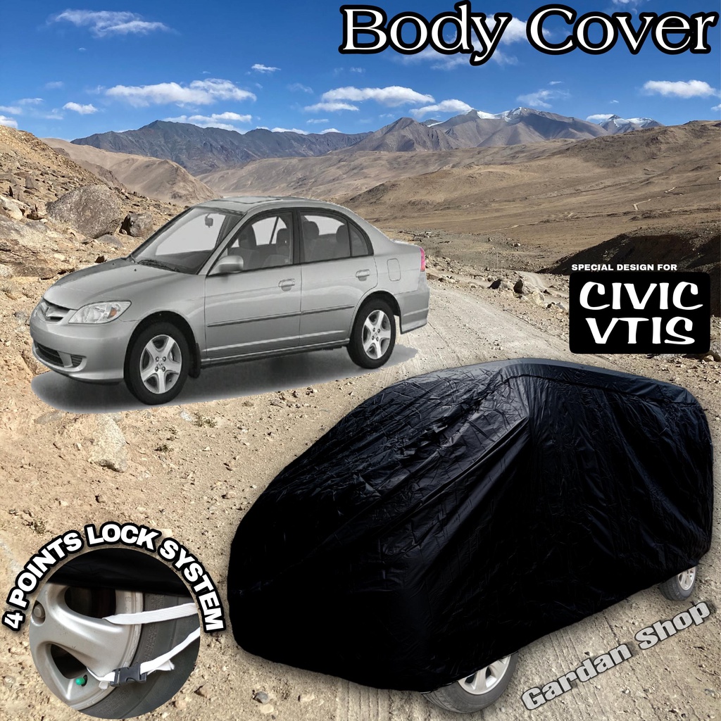 Sarung Mobil CIVIC VTIS Hitam POLOS Body Cover Civic Vtis Full Black