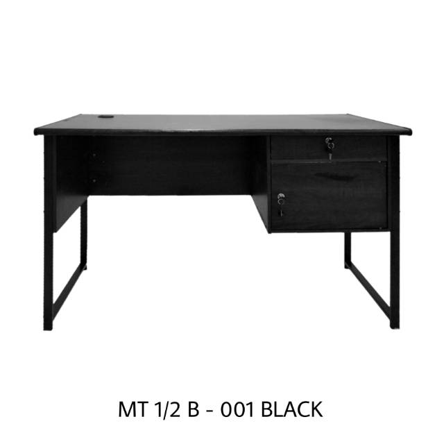 

SAPPORO Meja Tulis SAP MT 1/2B-001 BLACK / Meja Kantor Kaki Besi