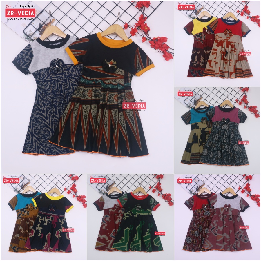 (BATIK) Dress Kelly uk Bayi-6 Tahun / Dres Anak Perempuan Pesta Murah Baju Harian Gaun Grosir Cewek