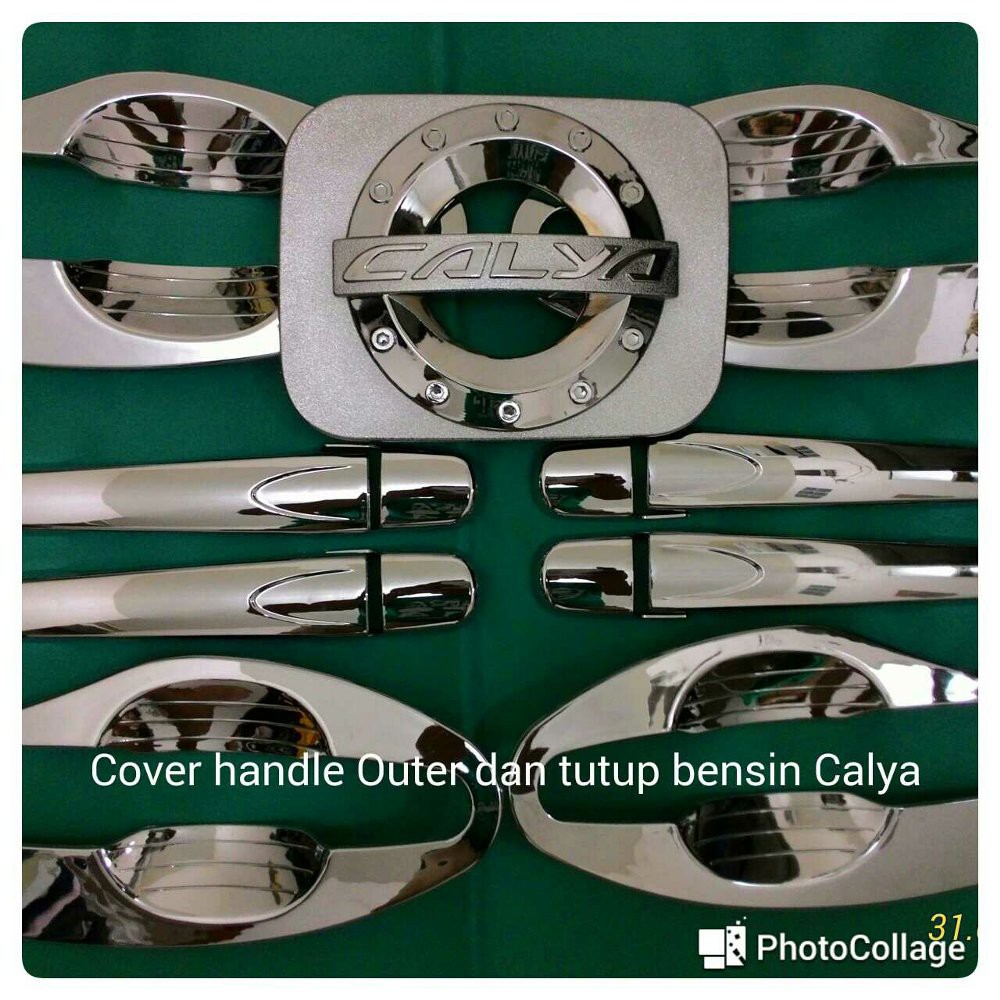 COVER PELINDUNG HANDLE OUTER DAN TUTUP BENSIN TOYOTA CALYA CHROM- AKSESORIS EKSTERIOR MOBIL -